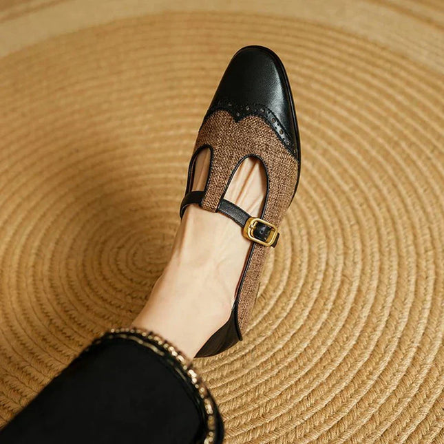 Women’s Tweed Mary Jane Block Heel Shoes