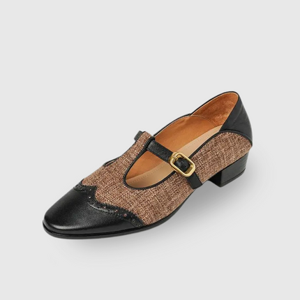 Women’s Tweed Mary Jane Block Heel Shoes