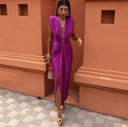Women’s Twist Front Split Maxi Dress