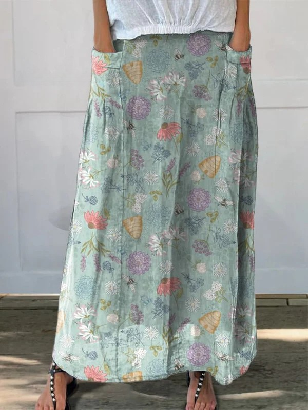 Women’s Wildflower Print Maxi Skirt