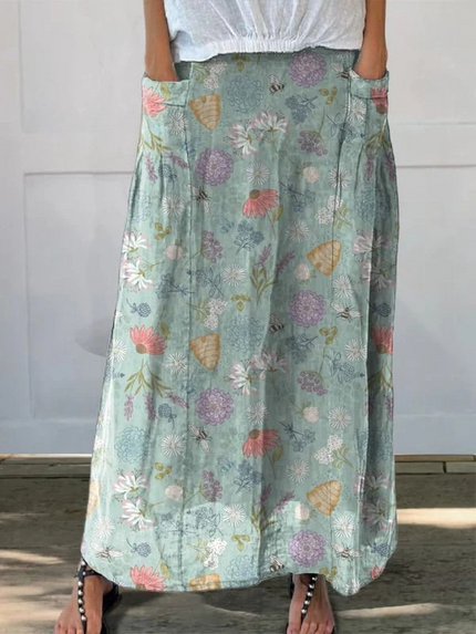 Women’s Wildflower Print Maxi Skirt