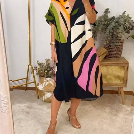 Women's Abstract Art Midi Dress