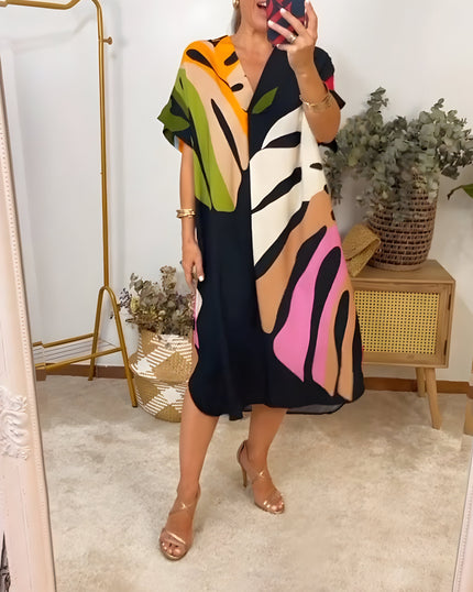 Women's Abstract Art Midi Dress