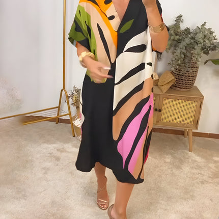 Women's Abstract Art Midi Dress