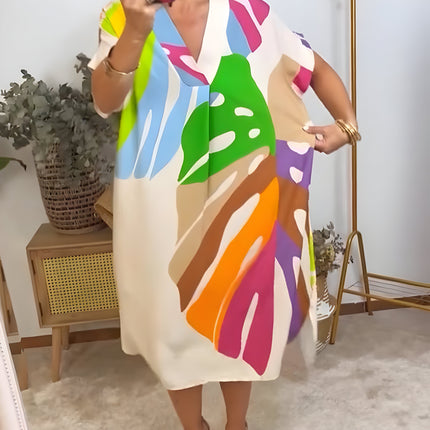 Women's Abstract Art Midi Dress