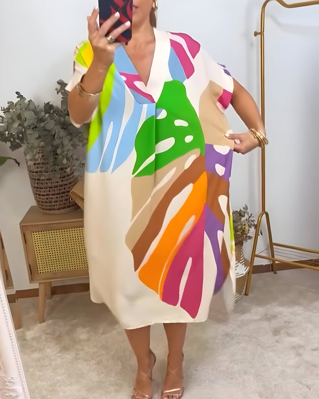 Women's Abstract Art Midi Dress