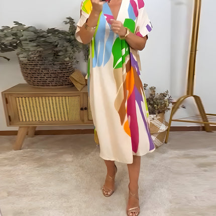 Women's Abstract Art Midi Dress