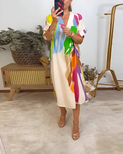 Women's Abstract Art Midi Dress