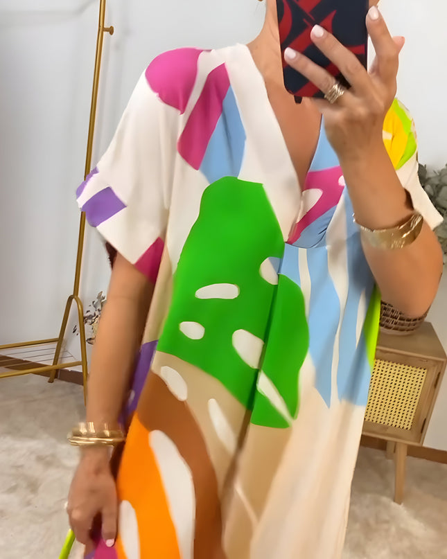 Women's Abstract Art Midi Dress