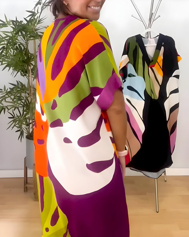 Women's Abstract Art Midi Dress