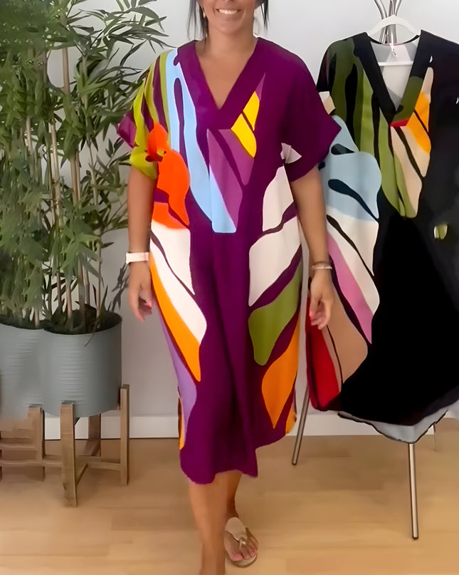 Women's Abstract Art Midi Dress