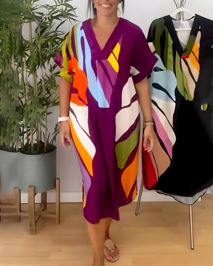 Women's Abstract Art Midi Dress