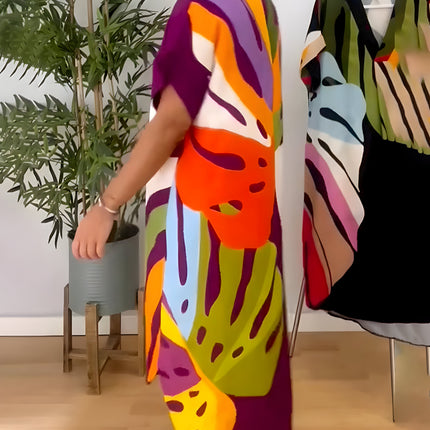 Women's Abstract Art Midi Dress