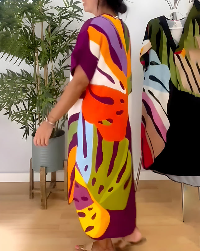 Women's Abstract Art Midi Dress