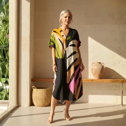 Women's Abstract Art Midi Dress
