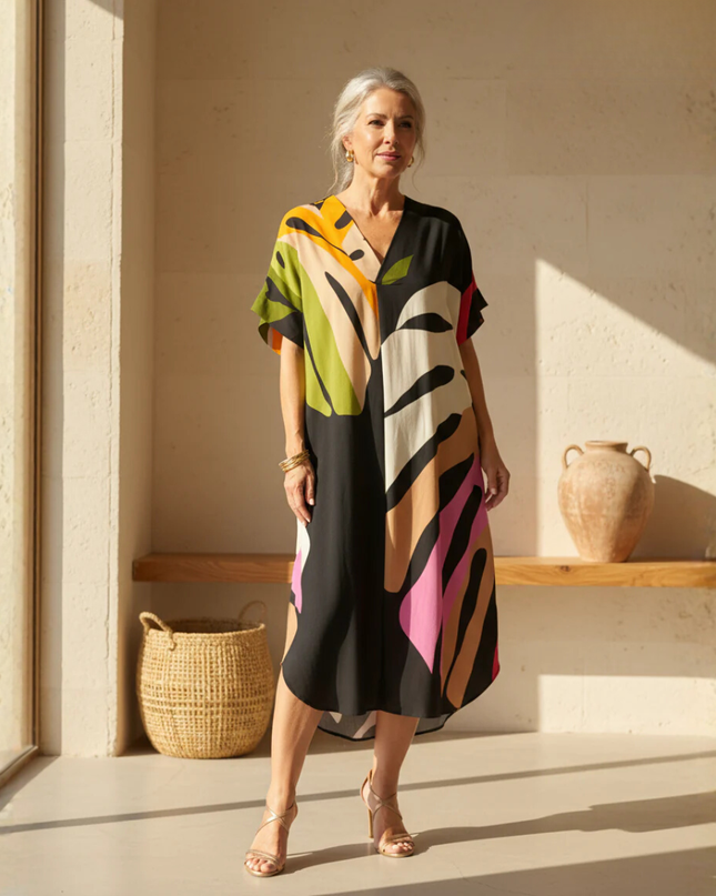 Women's Abstract Art Midi Dress