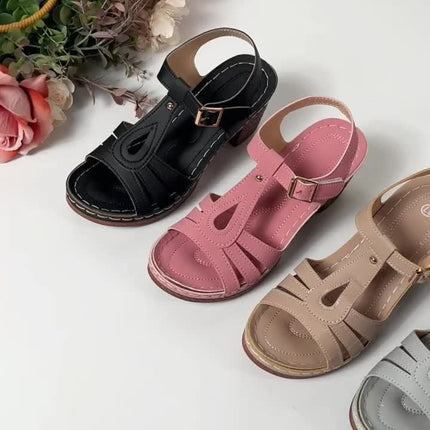 Women's Adjustable Strap Comfort Block Heel Sandals