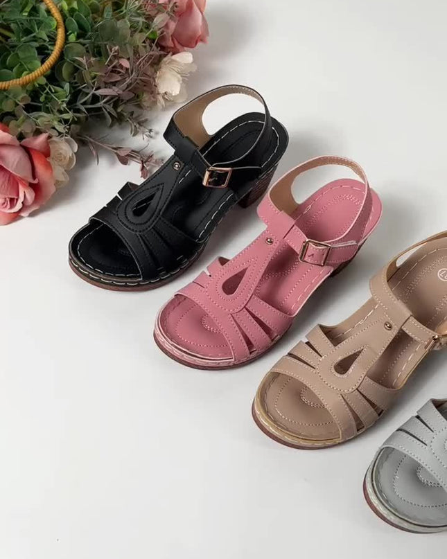 Women's Adjustable Strap Comfort Block Heel Sandals