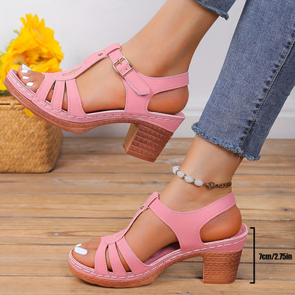 Women's Adjustable Strap Comfort Block Heel Sandals