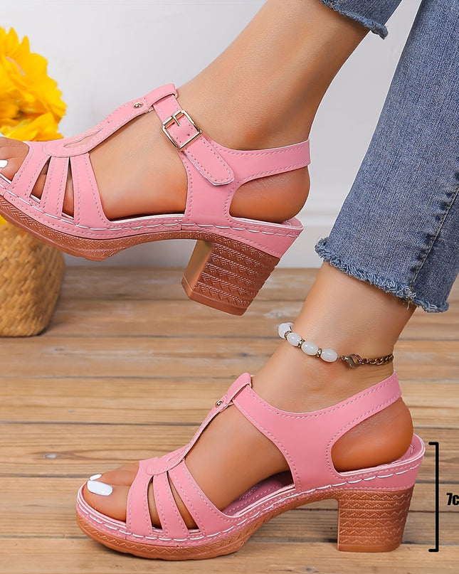 Women's Adjustable Strap Comfort Block Heel Sandals
