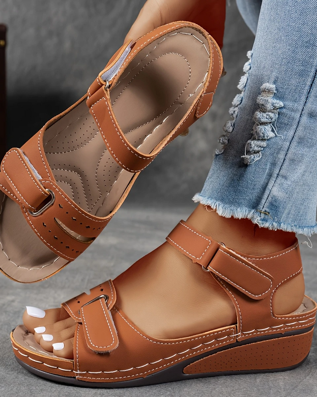 Women's Adjustable Strap Comfort Wedge Sandals