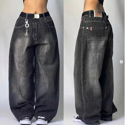 Women's Baggy Cargo Jeans – Wide Leg Utility Pocket Denim