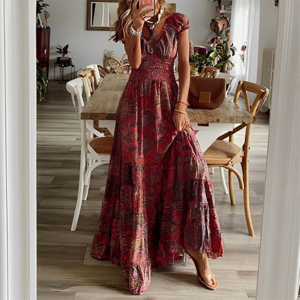 Women's Bohemian Print Maxi Dress