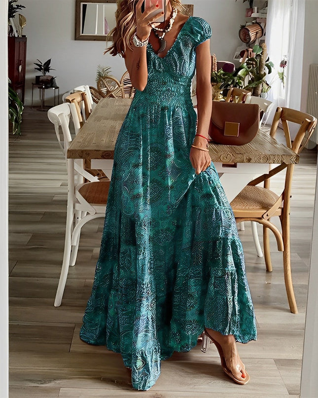 Women's Bohemian Print Maxi Dress