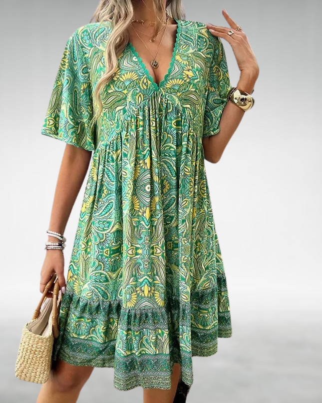 Women's Bohemian Print Swing Dress