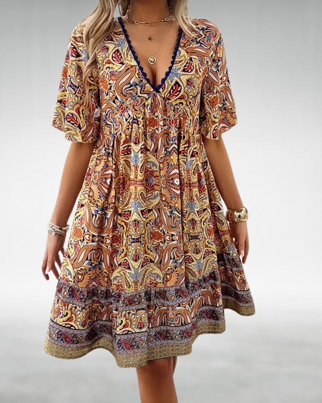 Women's Bohemian Print Swing Dress