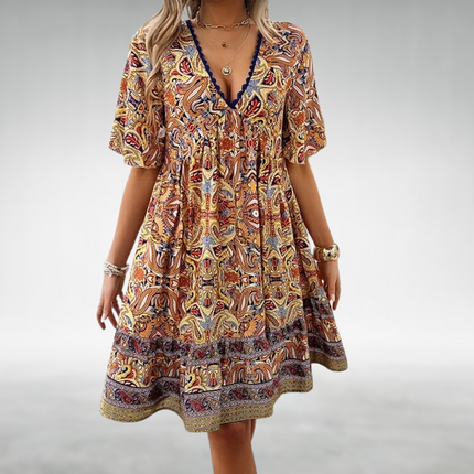 Women's Bohemian Print Swing Dress