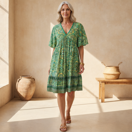 Women's Bohemian Print Swing Dress