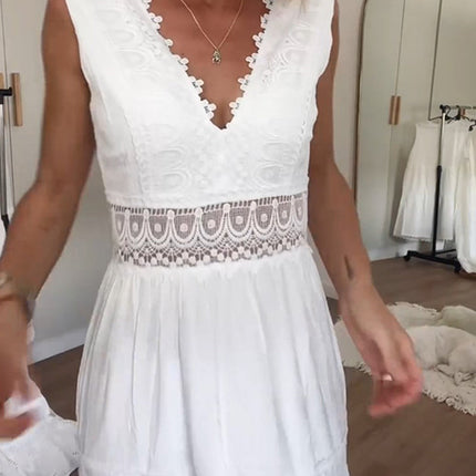 Women's Boho Chic Lace Midi Dress