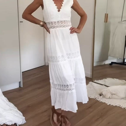 Women's Boho Chic Lace Midi Dress