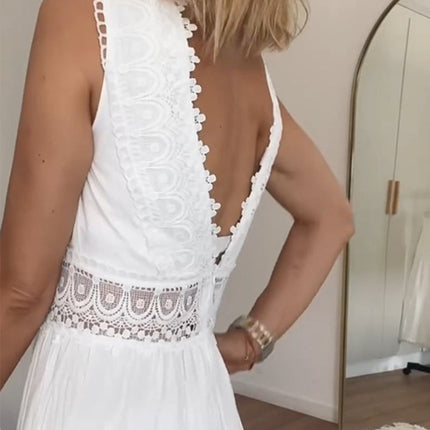 Women's Boho Chic Lace Midi Dress