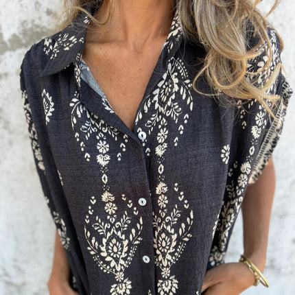 Women's Boho Border Print Tunic Dress