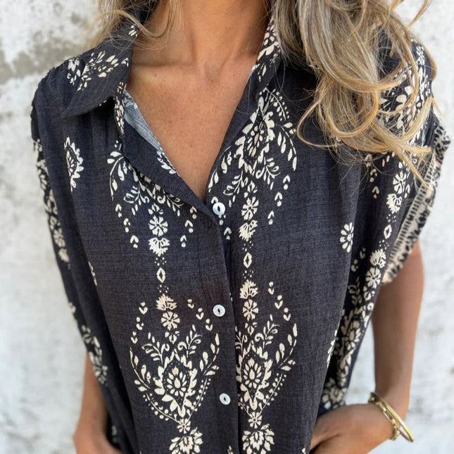 Women's Boho Border Print Tunic Dress