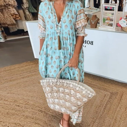 Women's Boho Floral Maxi Dress