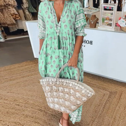 Women's Boho Floral Maxi Dress