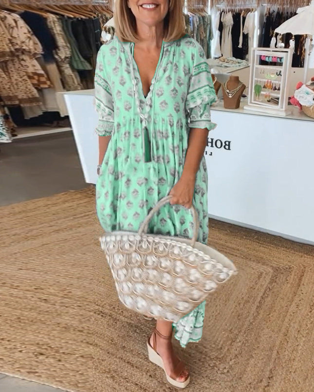 Women's Boho Floral Maxi Dress