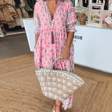 Women's Boho Floral Maxi Dress