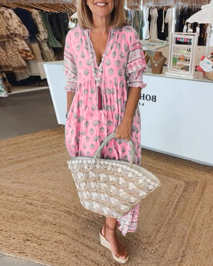 Women's Boho Floral Maxi Dress
