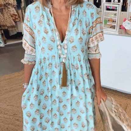 Women's Boho Floral Maxi Dress