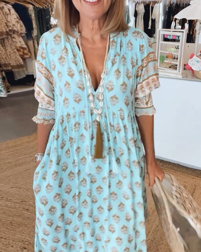 Women's Boho Floral Maxi Dress