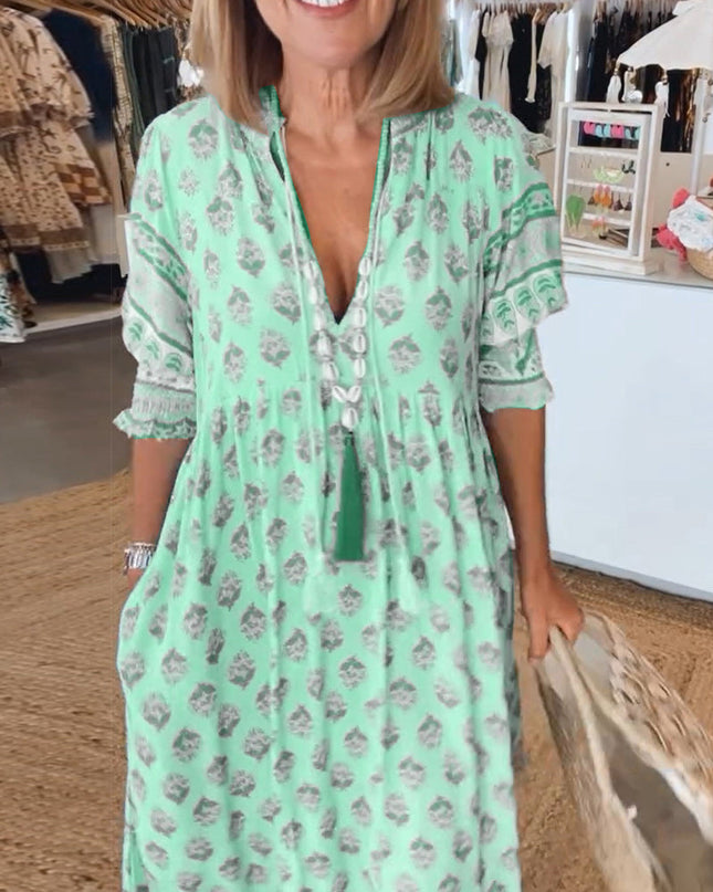 Women's Boho Floral Maxi Dress