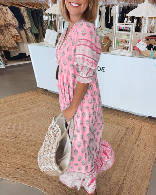 Women's Boho Floral Maxi Dress