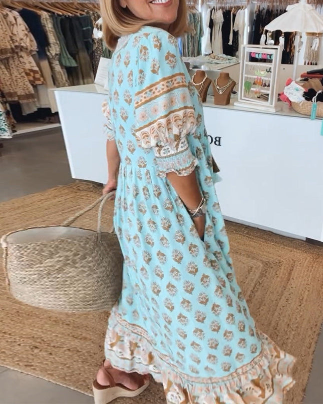 Women's Boho Floral Maxi Dress