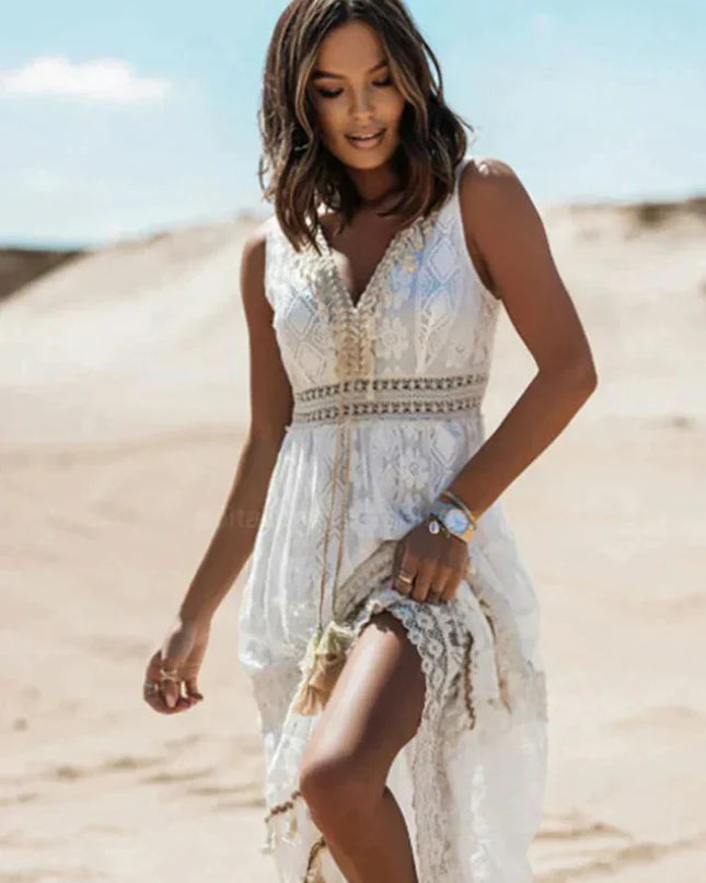 Women's Boho Lace Maxi Dress