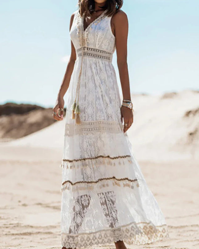 Women's Boho Lace Maxi Dress