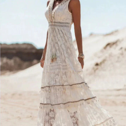 Women's Boho Lace Maxi Dress
